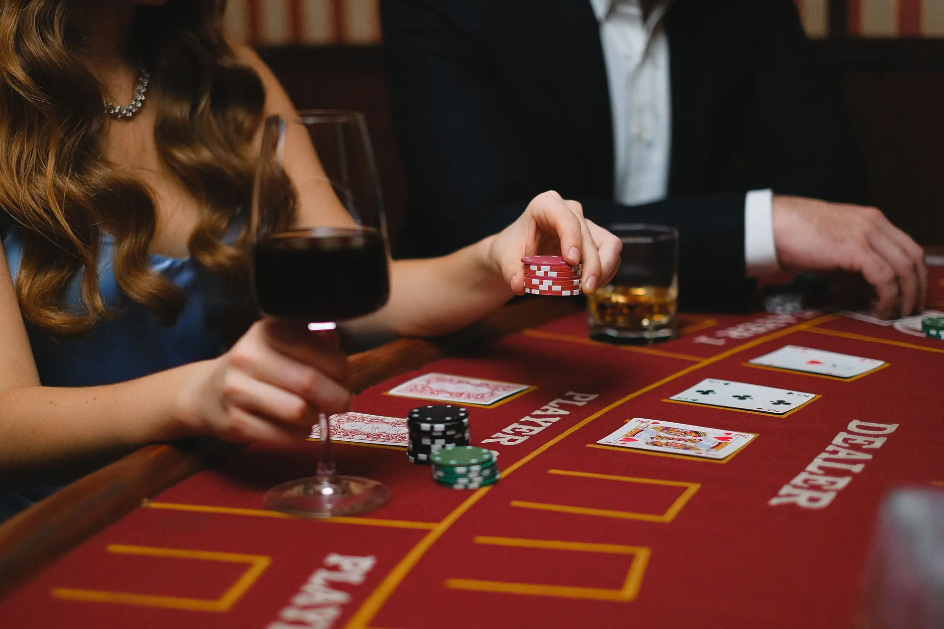 Premium dining presentation and casino chips