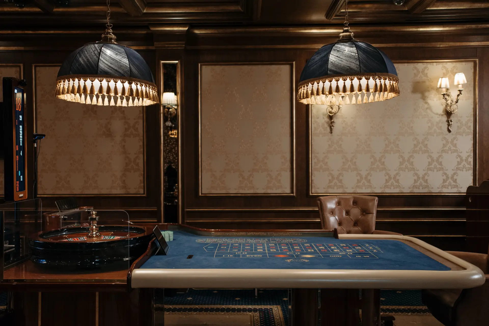 Roulette wheel in motion